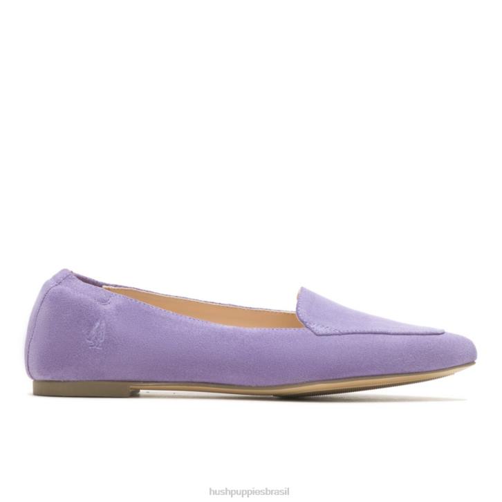camurça roxa taffy ponta avelã plana mulheres Hush Puppies sapatos rasos ZZ6R51 - Image 1