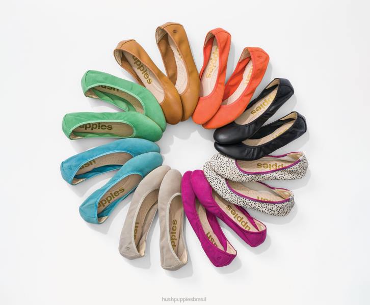 camurça verde jade balé casto plano 2 mulheres Hush Puppies balé plano ZZ6R80 - Image 9