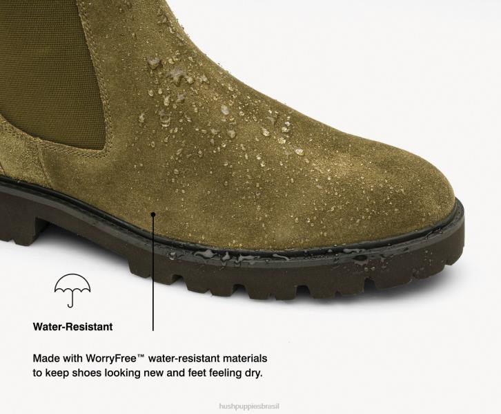 camurça verde-oliva profunda bota jude chelsea homens Hush Puppies bota ZZ6R267 - Image 9