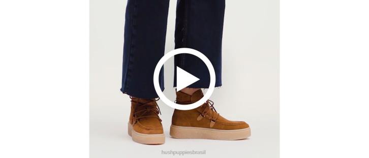 conhaque aconchegante bota de renda chukka bridget mulheres Hush Puppies bota ZZ6R179 - Image 8