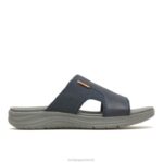 couro azul marinho ativar sandália deslizante homens Hush Puppies sandália ZZ6R318