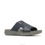 couro azul marinho ativar sandália deslizante homens Hush Puppies sandália ZZ6R318 - Image 4