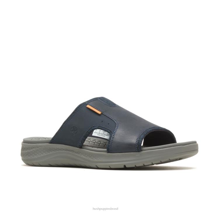couro azul marinho ativar sandália deslizante homens Hush Puppies sandália ZZ6R318 - Image 4
