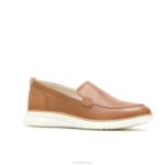couro bege mocassim avançado mulheres Hush Puppies mocassim ZZ6R46 - Image 4