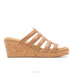couro bege profundo sandália salgueiro mulheres Hush Puppies salto ZZ6R12 - Image 2