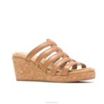 couro bege profundo sandália salgueiro mulheres Hush Puppies salto ZZ6R12 - Image 3