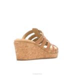 couro bege profundo sandália salgueiro mulheres Hush Puppies salto ZZ6R12 - Image 4
