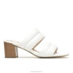 couro branco pérola sandália leila mulheres Hush Puppies salto ZZ6R30