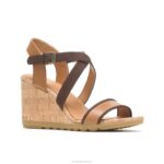 couro bronzeado do deserto sandália meia tira pequinês mulheres Hush Puppies salto ZZ6R107 - Image 3