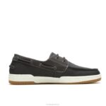 couro cinza escuro sapato de barco colton homens Hush Puppies mocassim ZZ6R345 - Image 2