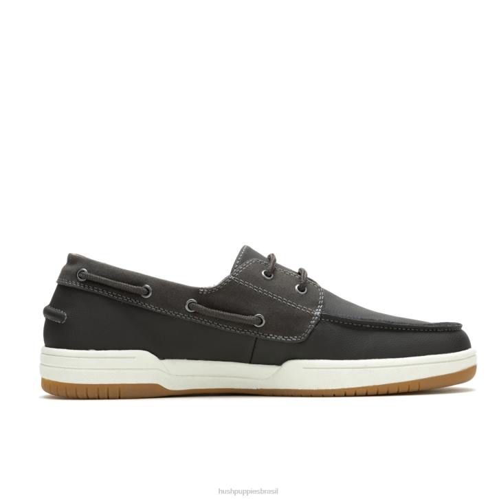 couro cinza escuro sapato de barco colton homens Hush Puppies mocassim ZZ6R345 - Image 2
