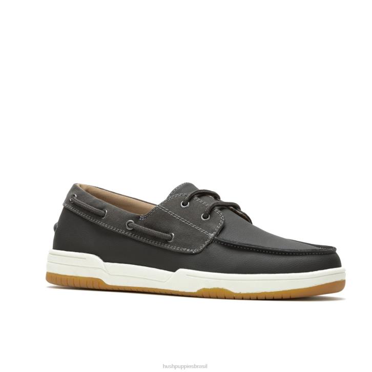 couro cinza escuro sapato de barco colton homens Hush Puppies mocassim ZZ6R345 - Image 3