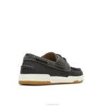 couro cinza escuro sapato de barco colton homens Hush Puppies mocassim ZZ6R345 - Image 4