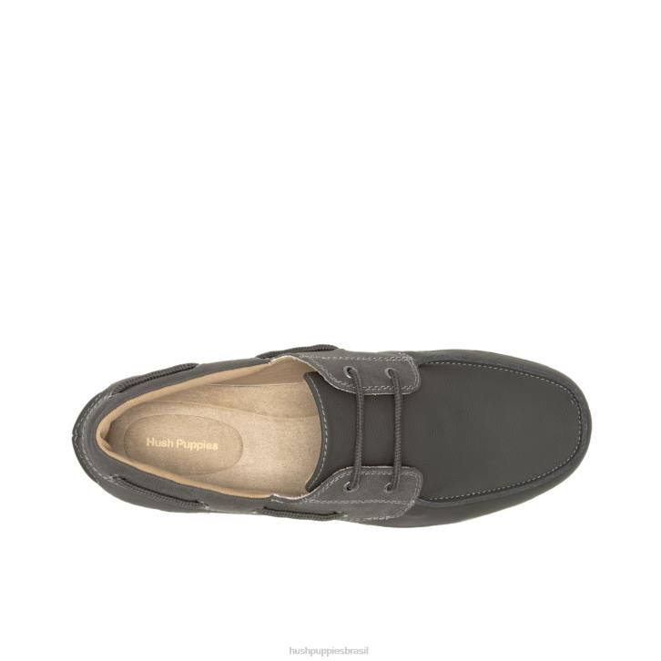 couro cinza escuro sapato de barco colton homens Hush Puppies mocassim ZZ6R345 - Image 6