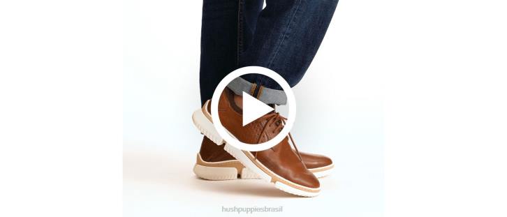 couro conhaque bennet bico liso oxford homens Hush Puppies Oxford ZZ6R283 - Image 3