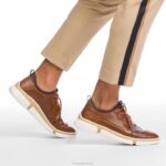 couro conhaque Bennet ponta de asa oxford homens Hush Puppies Oxford ZZ6R282 - Image 3
