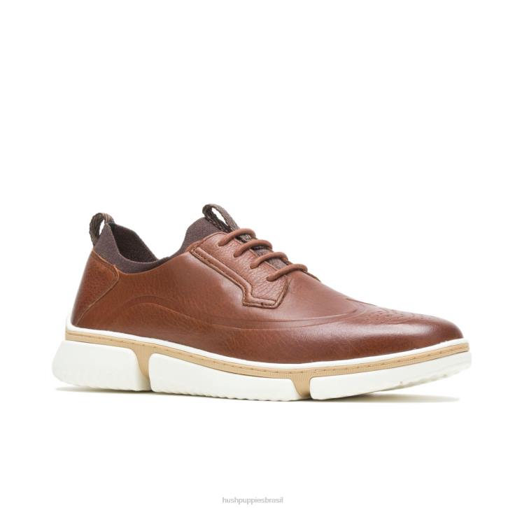 couro conhaque Bennet ponta de asa oxford homens Hush Puppies Oxford ZZ6R282 - Image 4