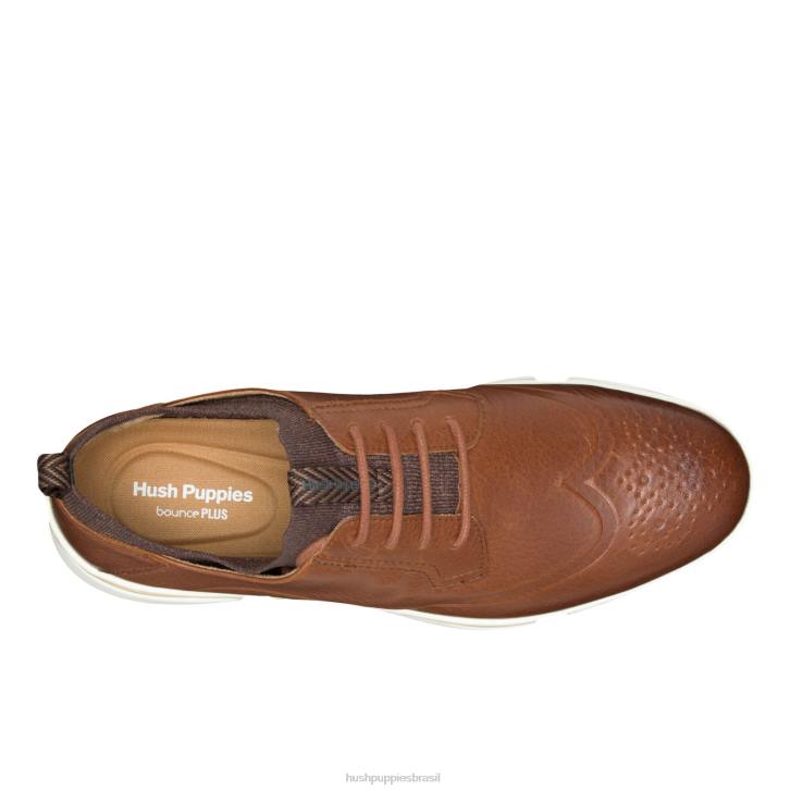 couro conhaque Bennet ponta de asa oxford homens Hush Puppies Oxford ZZ6R282 - Image 7