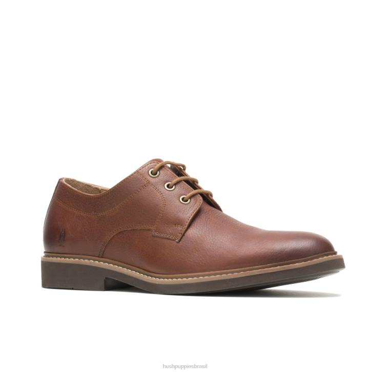 couro conhaque dedo do pé liso detroit oxford homens Hush Puppies Oxford ZZ6R295 - Image 3