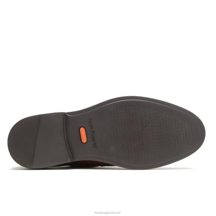 couro conhaque dedo do pé liso detroit oxford homens Hush Puppies Oxford ZZ6R295 - Image 5