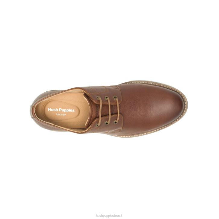 couro conhaque dedo do pé liso detroit oxford homens Hush Puppies Oxford ZZ6R295 - Image 6