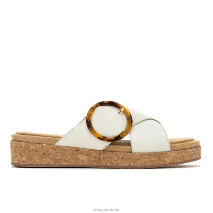 couro creme de baunilha sandália com fivela June mulheres Hush Puppies sandália ZZ6R9 - Image 2