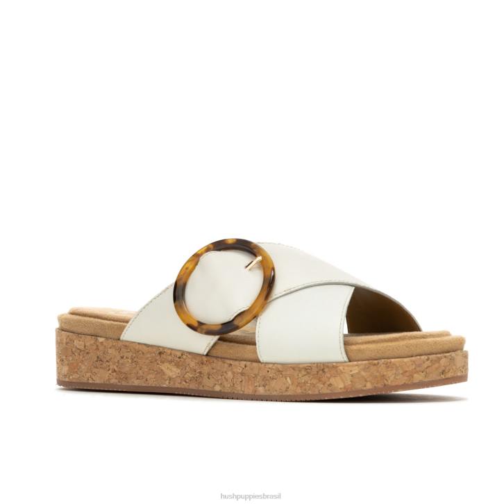 couro creme de baunilha sandália com fivela June mulheres Hush Puppies sandália ZZ6R9 - Image 4