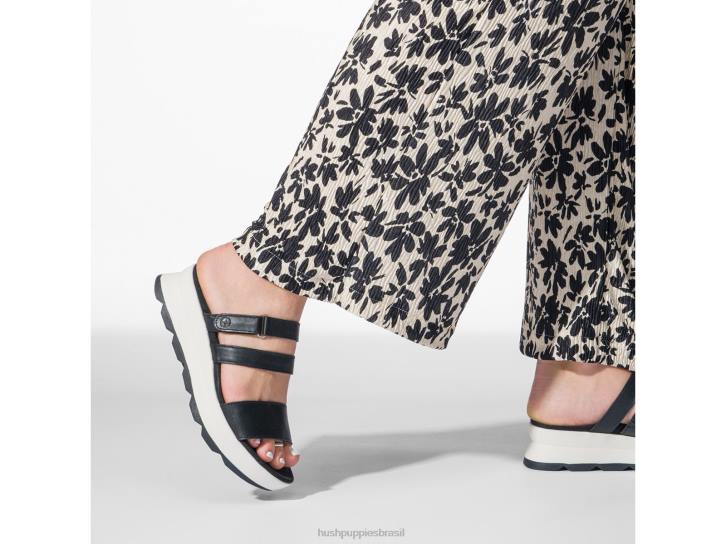couro de cobra/preto sandália andi mulheres Hush Puppies sandália ZZ6R39 - Image 8