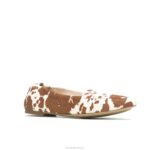 couro de impressão de vaca ponta avelã plana mulheres Hush Puppies sapatos rasos ZZ6R70 - Image 4