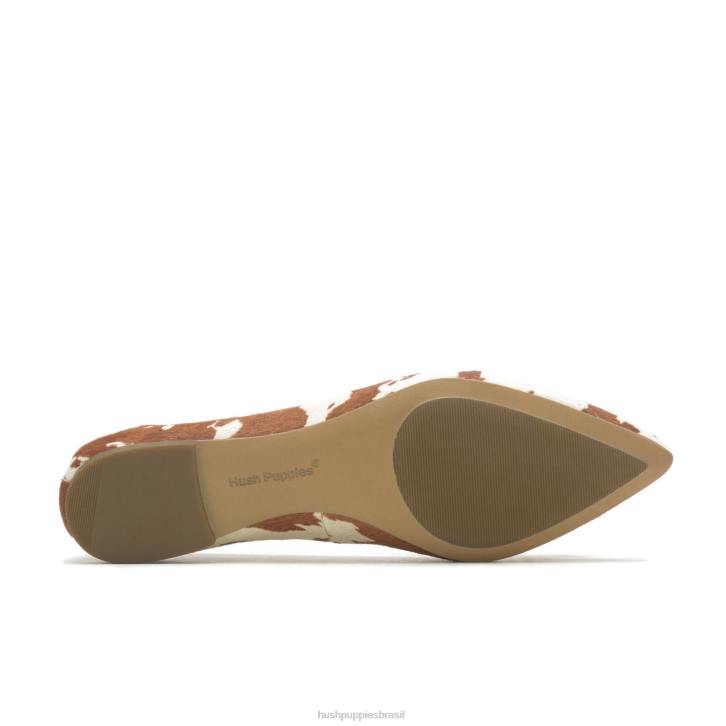 couro de impressão de vaca sadie borla 2 plana mulheres Hush Puppies sapatos rasos ZZ6R48 - Image 6