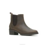 Couro Marrom bota chelsea hadley mulheres Hush Puppies bota ZZ6R152 - Image 3