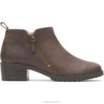 Couro Marrom bota hadley com zíper lateral mulheres Hush Puppies bota ZZ6R184