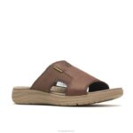 couro marrom escuro ativar sandália deslizante homens Hush Puppies sandália ZZ6R317 - Image 3