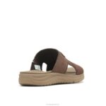 couro marrom escuro ativar sandália deslizante homens Hush Puppies sandália ZZ6R317 - Image 4