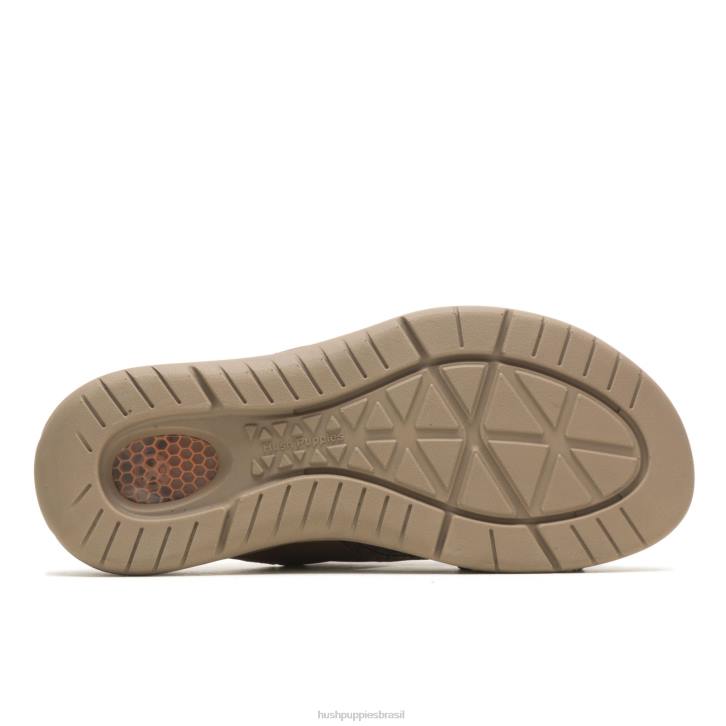 couro marrom escuro ativar sandália deslizante homens Hush Puppies sandália ZZ6R317 - Image 5