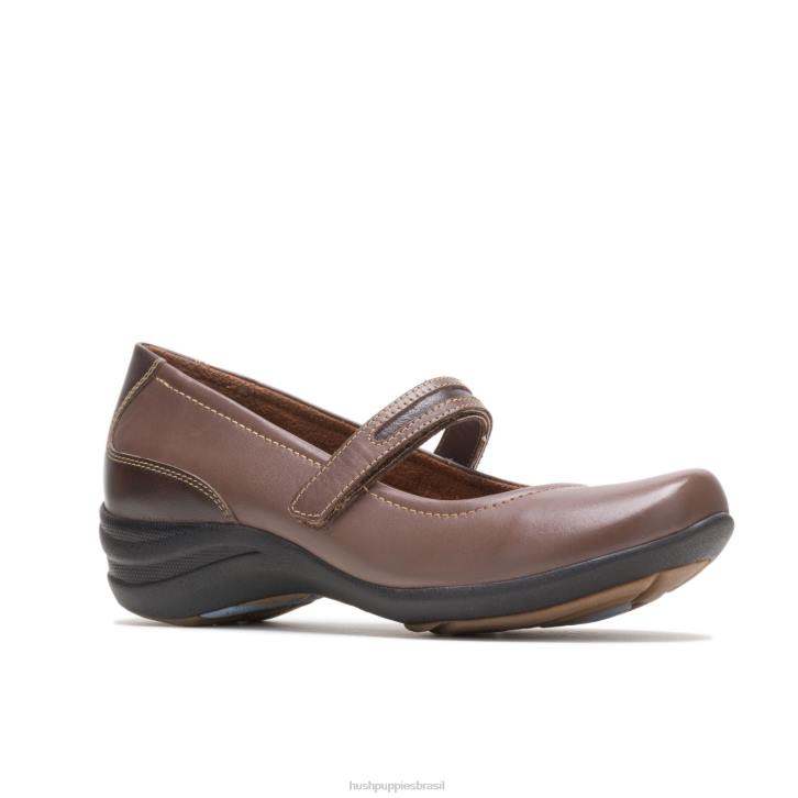 couro marrom escuro mary jane épica mulheres Hush Puppies sapatos casuais ZZ6R229 - Image 3