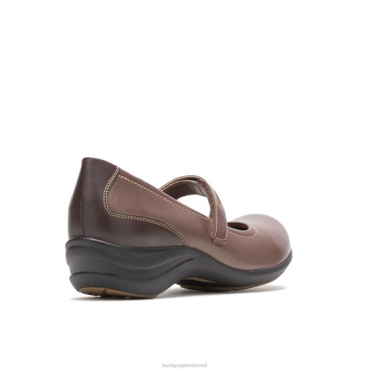 couro marrom escuro mary jane épica mulheres Hush Puppies sapatos casuais ZZ6R229 - Image 4