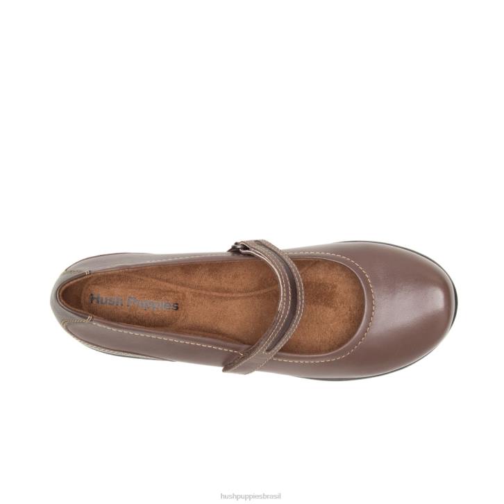 couro marrom escuro mary jane épica mulheres Hush Puppies sapatos casuais ZZ6R229 - Image 6