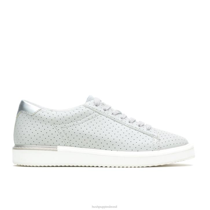 couro perf cinza vapor sapatilha sabine mulheres Hush Puppies tênis ZZ6R141 - Image 2