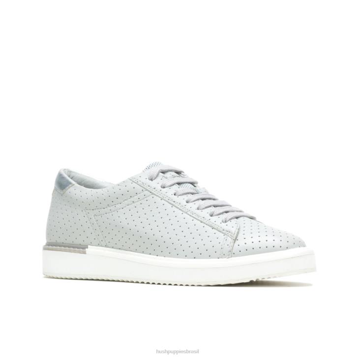 couro perf cinza vapor sapatilha sabine mulheres Hush Puppies tênis ZZ6R141 - Image 3