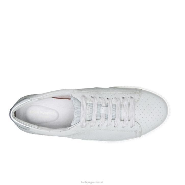 couro perf cinza vapor sapatilha sabine mulheres Hush Puppies tênis ZZ6R141 - Image 6