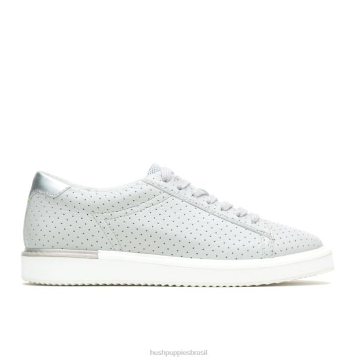 couro perf cinza vapor sapatilha sabine mulheres Hush Puppies tênis ZZ6R141 - Image 1
