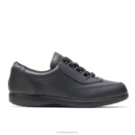 couro preto andador clássico mulheres Hush Puppies sapatos de caminhada ZZ6R235