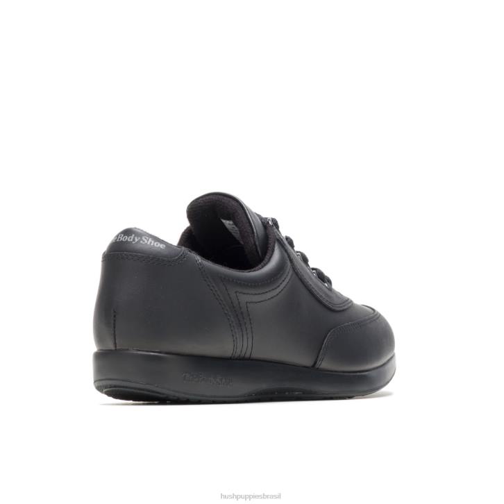 couro preto andador clássico mulheres Hush Puppies sapatos de caminhada ZZ6R235 - Image 4