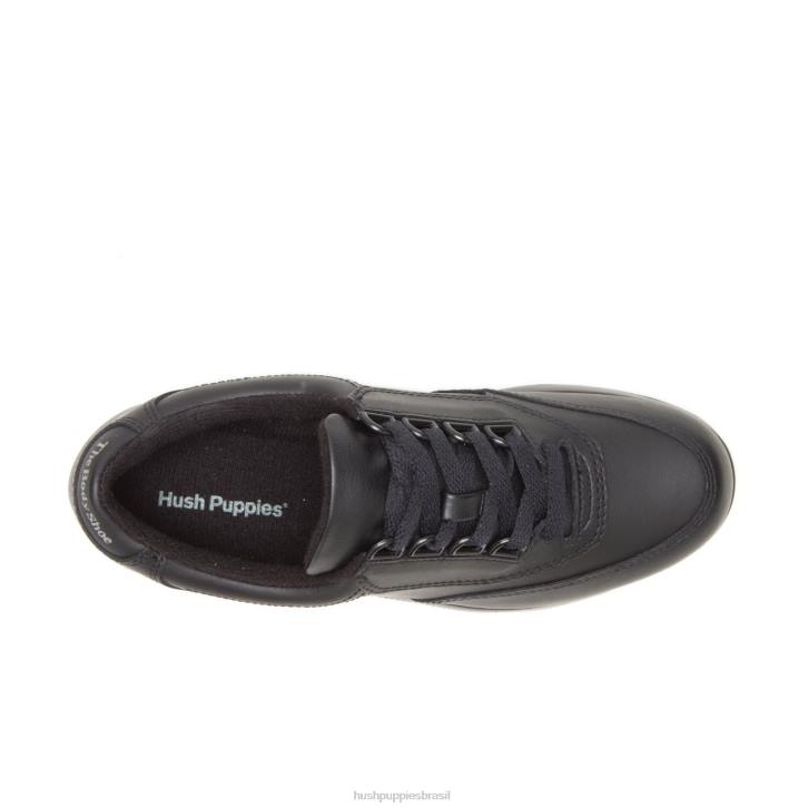 couro preto andador clássico mulheres Hush Puppies sapatos de caminhada ZZ6R235 - Image 6