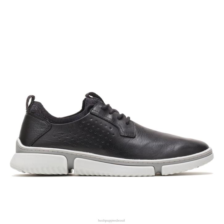 couro preto bennet bico liso oxford homens Hush Puppies Oxford ZZ6R297 - Image 2