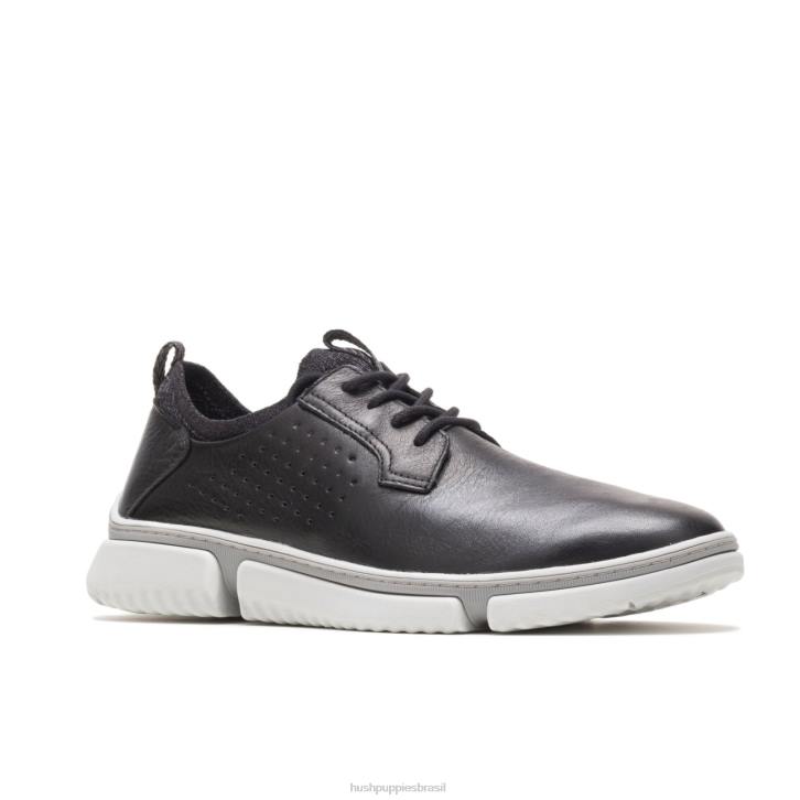 couro preto bennet bico liso oxford homens Hush Puppies Oxford ZZ6R297 - Image 3