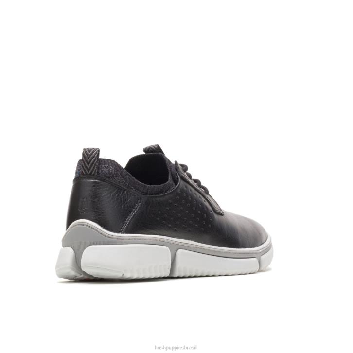 couro preto bennet bico liso oxford homens Hush Puppies Oxford ZZ6R297 - Image 4