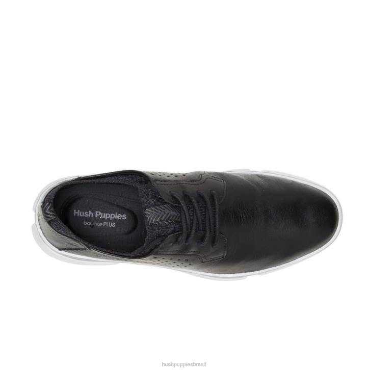 couro preto bennet bico liso oxford homens Hush Puppies Oxford ZZ6R297 - Image 6