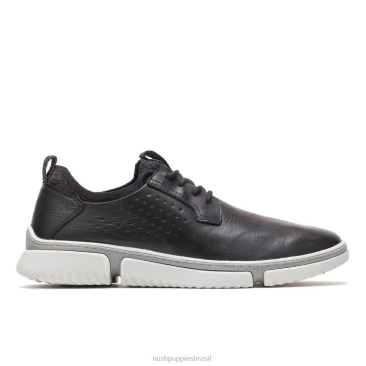 couro preto bennet bico liso oxford homens Hush Puppies Oxford ZZ6R297 - Image 1